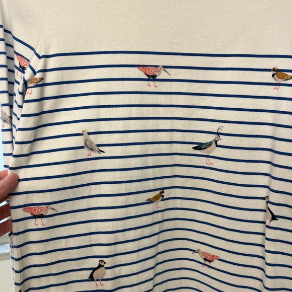 NWOT Joules Harbour Print Long Sleeve Jersey Top in Bird Stripe - Picture 6 of 10